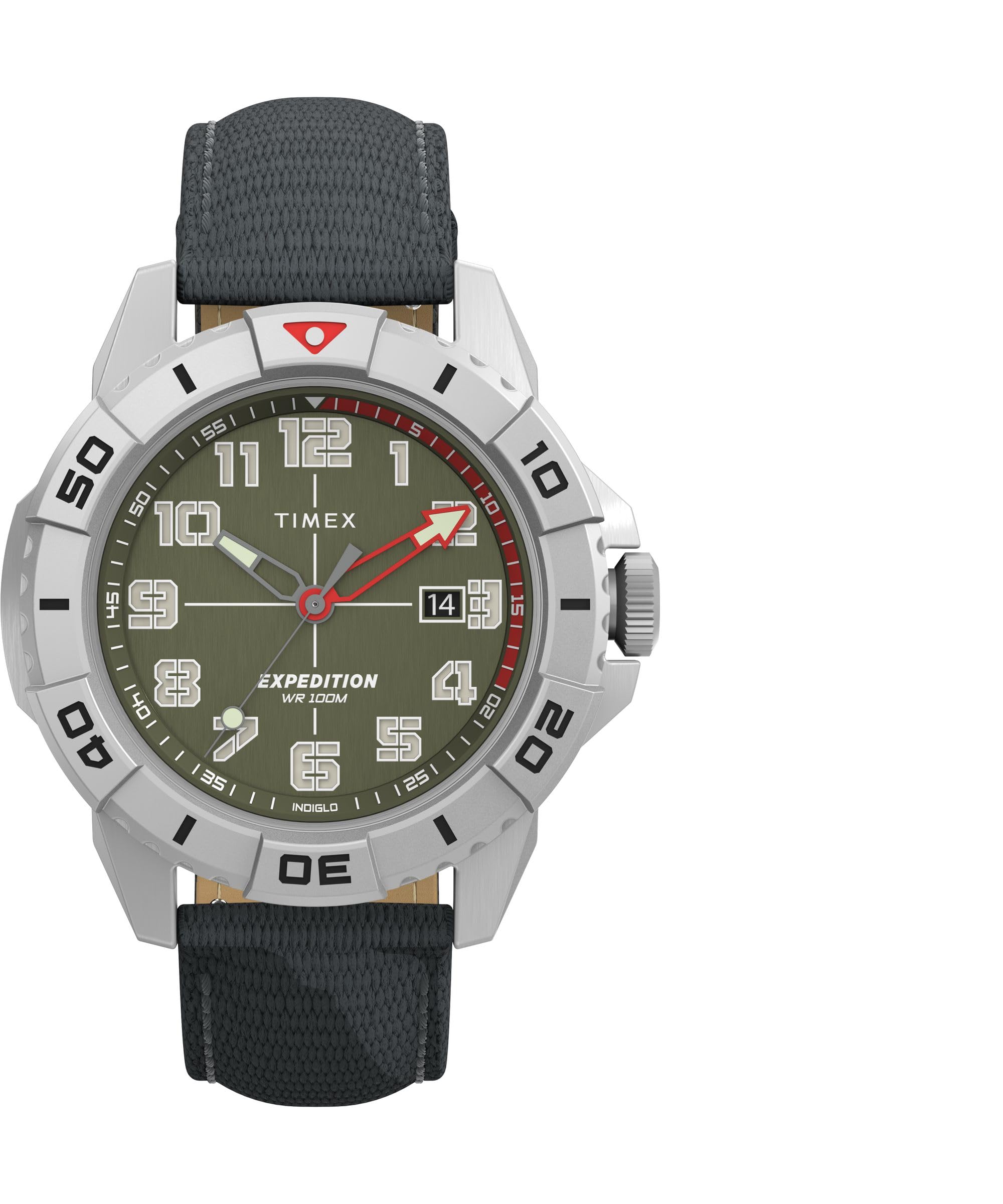 24 Timex Expedition North® Ridge 42mm Black Leather Strap Watch